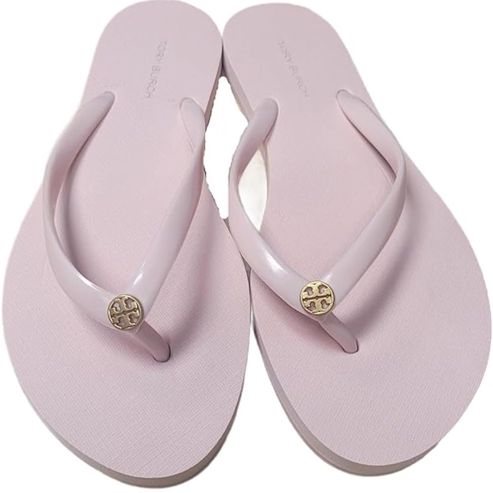 Tory Burch Pink Sandals with Metallic Embellishment